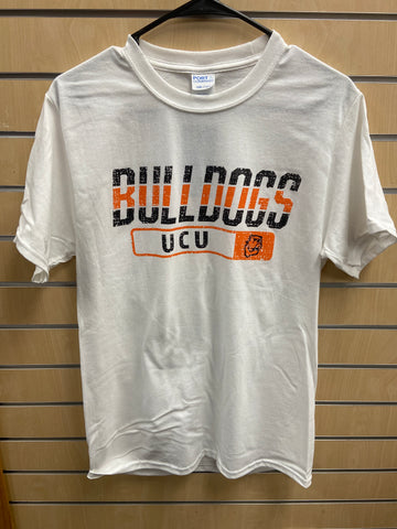 Distressed Orange and Black UCU/Bulldogs Tee